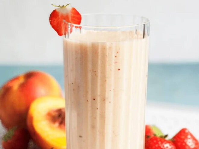 Batido de fresa y melocoton Batido de fresa y melocoton