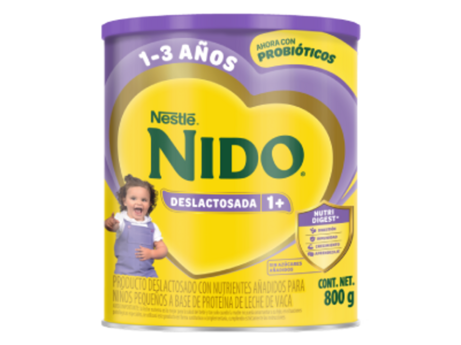 NIDO Crecimiento 1+ Deslactosada 800g