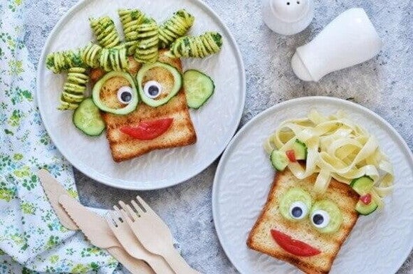 alimentos con caras divertidas