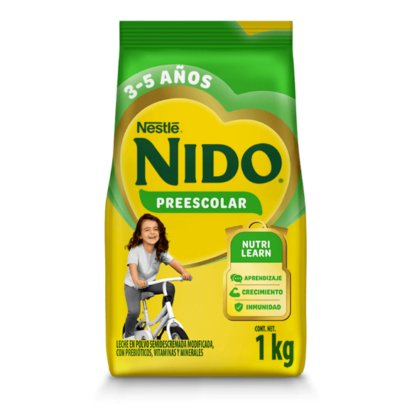 Leche de crecimiento en polvo Nido para niños en edad preescolar con vitaminas y minerales