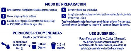 Modo de preparación ASCENDA Vainilla Modo de preparación ASCENDA Vainilla